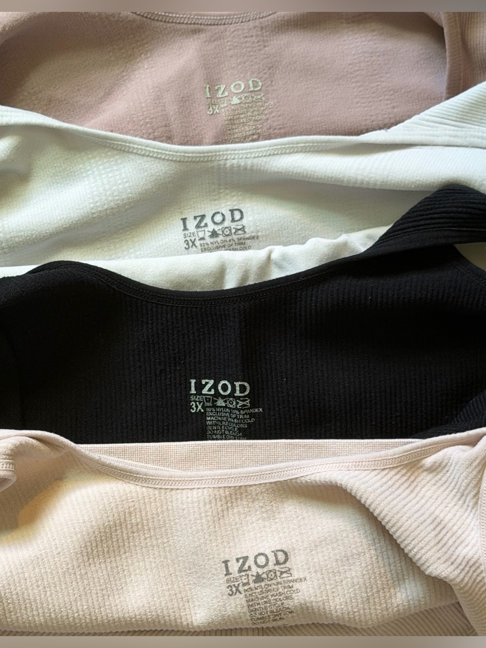 Lot of 4 Izod scoop & v-neck ribbed bralette sports bras women’s 3x 4 colors - Picture 5 of 12